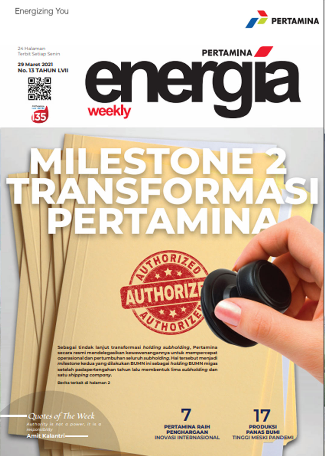 Energia Weekly 5th Week of March 2021